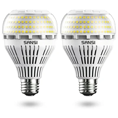 Image of SANSI 22W Bright LED Light Bulbs, 200W Incandescent Bulbs Equivalent, E27 Edison Screw in 3000Lumens, 5000K Daylight White for Home Lighting Pack of 2
