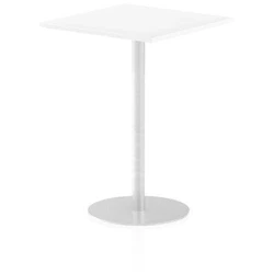 Image of Italia 800mm Poseur Square Table White Top 1145mm High Leg