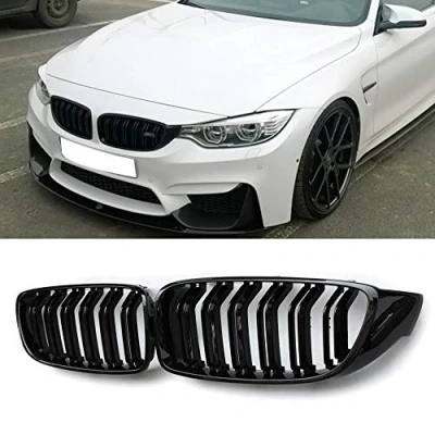 Image of 2014 2016 4 Series F32 F33 F36 Gloss Black Front Bumper Hood Kidney Grille Grill