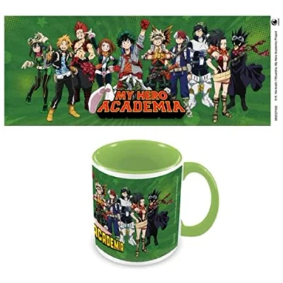 Image of Pyramid International My Hero Academia Mug (Clash Design) 11oz Coffee Mug. Large Ceramic Coloured Inner Green in Presentation Gift Box Official Merch