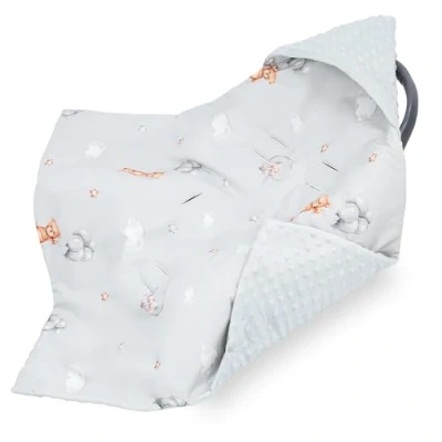 Image of baby cot Rail Protectors 90 x cm Crib Cover Guard for Bed footmuff blanket car year round Teddy bears