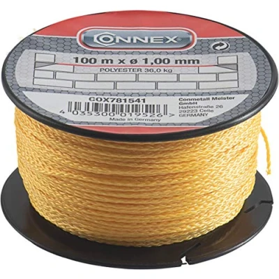 Image of Connex COX781541 Mason&#039;s Lacing Cord, Yellow, 1 mm x 100 m