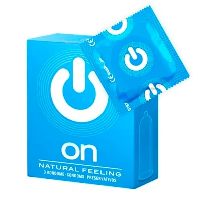 Image of ON Natural Sensation Condoms I 54mm Wide 3 Pack Premium with Silicone Lubricant 0.07mm Thin Vegan for Men
