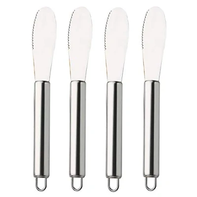 Image of VANRA 4PCS Butter Knife Set Stainless Steel Spreader Serrated Edge Knifes Easy to Spread for Jam Cheese Cream Slicer 19.8cm/7.8 inch