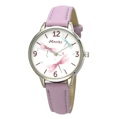 Image of Ravel Women&#039;s Dragonfly Fashion Watch Analogue Quartz RF011.7 Purple
