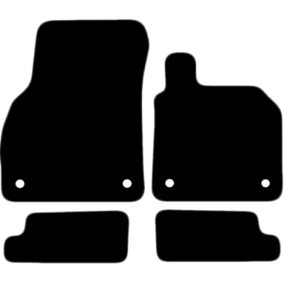 Image of Carsio Carpet Car Mats For Audi TT 2014+ onwards 4 Piece Set Tailored Fit Floor Mat Complete Accessory Black Custom Fitted All Weather, Anti Slip Backing &amp; Grey Trim