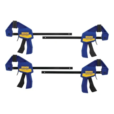 Image of IRWIN Quick Grip Clamps, One Handed, Mini Bar, 6 Inch, 4 Pack (1964758) , Black