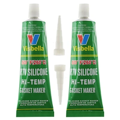 Image of Visbella Silicone Engine or Exhaust Repair Gasket Seal Maker High Temperature Heat Resistant from 80ºF to 500ºF 170g (Pack of 2, Clear)