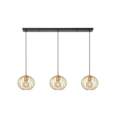 Image of Danza Classic Bar Pendant Light 3xE27 Matt Gold, Brass