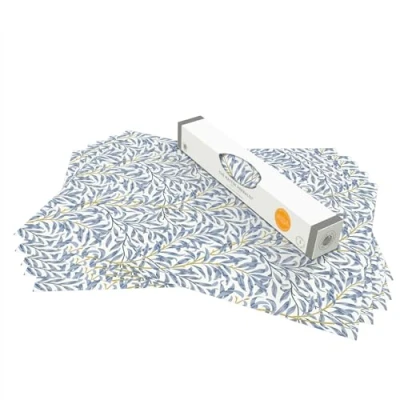 Image of the Master Herbalist Fragrant NEROLI &amp; BERGAMOT Scented Drawer Liners in a BLUE WILLIAM MORRIS Design (ROLLED) Pack of 5 Sheets Contains Essential Oils Made UK