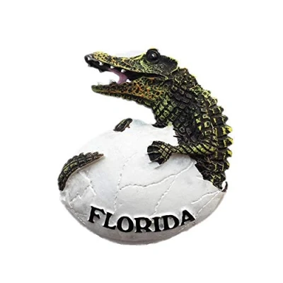 Image of Crocodile of Florida USA 3D Fridge Magnet Souvenir Gift， Home &amp; Kitchen Decoration Magnetic Sticker Refrigerator Collection