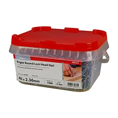 Image of TIMco Bright Round Lost Head Nails (2.5kg TUB) 40 x 2.36