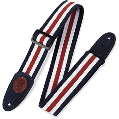 Image of Levy&#039;s Leathers 2 inch Cotton Guitar Strap Red/White/Blue