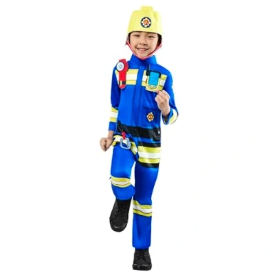 Image of Rubie&#039;s 1001335XS000 Fireman Sam Childs Costume Kids Fancy Dress, Boys, Multicoloured, 5 6 Years