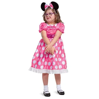 Image of Disney Official Adaptive Pink Minnie Mouse Costume, Fancy Dress Costumes for Kids 5 6 Years