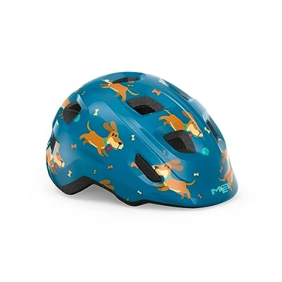 Image of MET Hooray Kids Cycling Helmet, Glossy Blue Teckel, Size 46 52cm