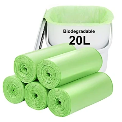 Image of Biodegradable Bin bags 100PCS, 20L small Liner for Countertop Bin.Aievrgad 5.2 Gallon Trash/Garbage/rubbish Bags, 100% Recycled,Thick, degradable,compostable Food/household/garden Green
