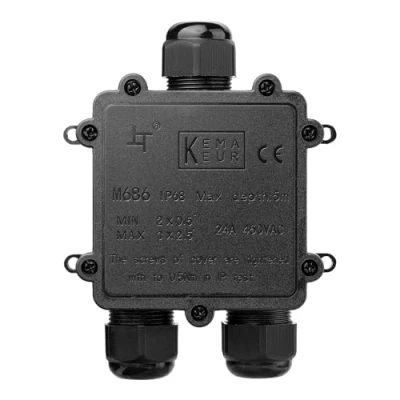 Image of IP68 Waterproof Junction Box 3 Way Line M25 Outdoor Cable Connectors Wire External Sleeve Protection for 4 8mm or 8 12mm 10 14mm