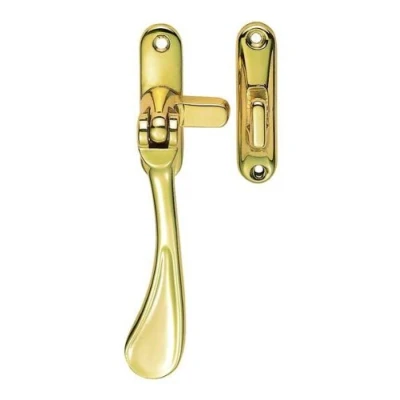 Image of Carlisle Brass Victorian Spoon End Window Casement Fastener Handle Non handed for Wooden/Timber Windows (Polished Brass)