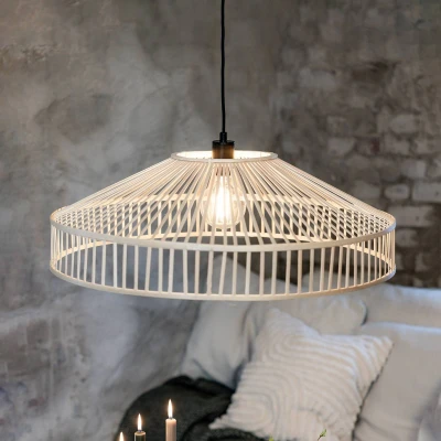 Image of Markslöjd Tapa hanging light, plug, natural, bamboo, Ø 70 cm