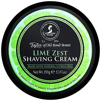 Image of Taylor Of Old Bond Street Shaving Cream Pot 150g Lime Zest