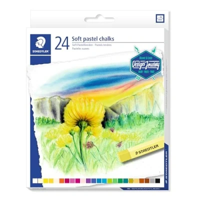 Image of STAEDTLER 2430 C24 Design Journey Soft Pastel Chalks Assorted Colours (Pack of 24)