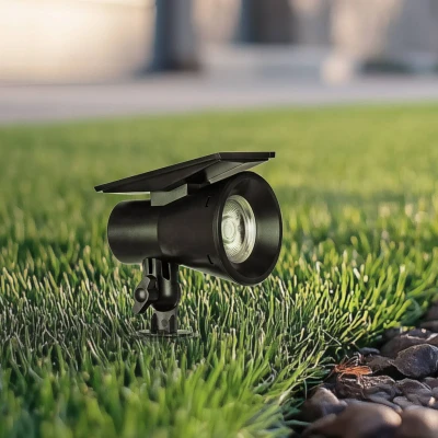 Image of Prios Jostiras LED solar spotlight with ground spike