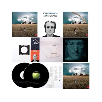 Image of John Lennon Mind Games (The Ultimate Mixes &amp; Out Takes) + Poster, Postcards Booklet Sealed 2024 UK 2 LP vinyl set 602455487087