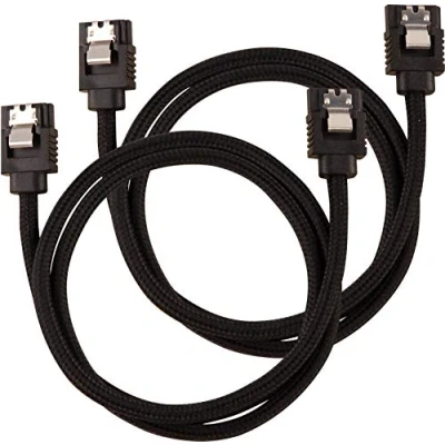Image of Corsair CC 8900252 Premium Sleeved SATA Cable 6Gbps 60cm, Black