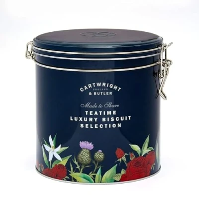 Image of Cartwright &amp; Butler Tea Time Luxury Biscuit Selection Barrel, Enriched with Buttery and Crumbly Classic Flavour, 580 g