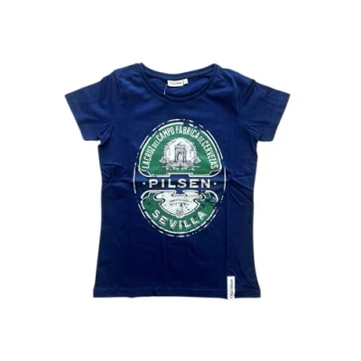 Image of Cruzcampo Cruzampo Pilsen Blue Woman T Shirt, womens, 0634438809777, azul, M