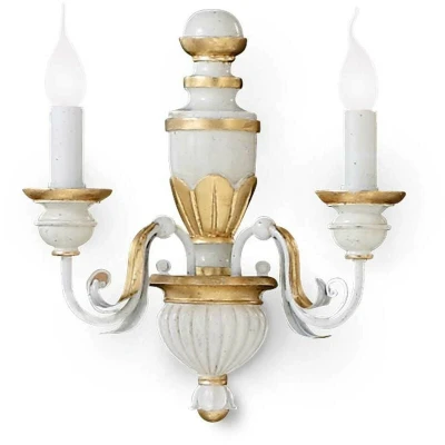 Image of Firenze 2 Light Indoor Candle Wall Gold, Ivory, E14