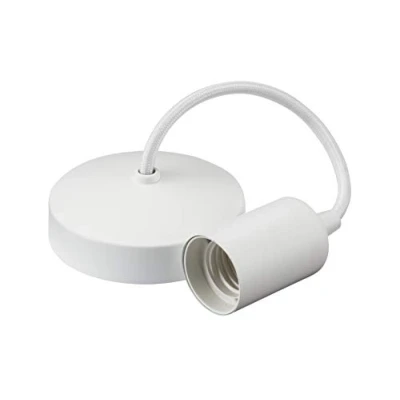 Image of Knightsbridge 6 Inch E27 Contemporary Pendant Set in Matt White