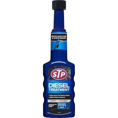 Image of STP Diesel Treatment 200 ml, Keeps your Fuel System Clean, Enhances Economy, Mechanical Car Cleaning Products, Concentrated Formula, Made in the UK, Black/Blue