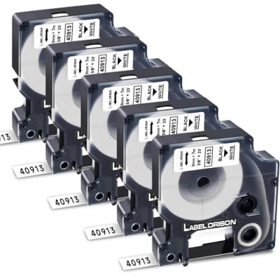 Image of Label Orison Compatible Tapes Replacement for S0720680 40913 9mm x 7m Black on White Dymo LabelPoint 100 300 LabelWriter 450 Duo LabelManager MobileLabeler 160 210D 280 360D 420P PnP