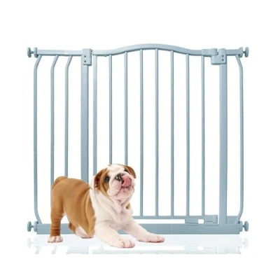 Image of Bettacare Curved Top Dog Gate, 80cm 89cm, Matt Grey, Pressure Fit Pet Gate for and Puppy, Barrier, Easy Installation