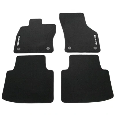 Image of Skoda Original Superb III (3V) Standard Textile Floor Mats Set 3V1061404B, Black