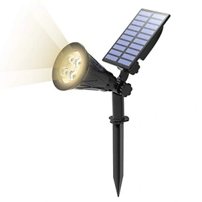 Image of T SUN LED Solar Spotlights, Super Bright 250LM Outdoor Security Garden Landscape Lamps, Natural White 4000K, Auto On/Off, 180Angle Adjustable for Patio,Tree,Deck,Wall,Pool Area.