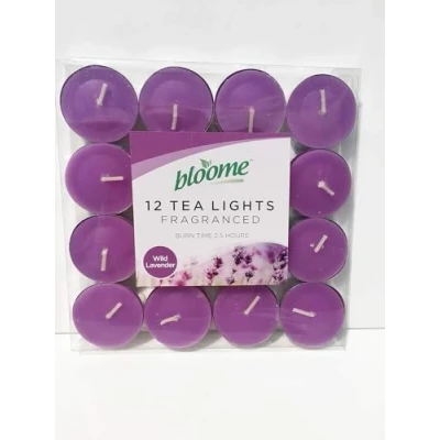 Image of bloome Fragranced Tea Light Candles Assorted 12pk (Wild Lavender)
