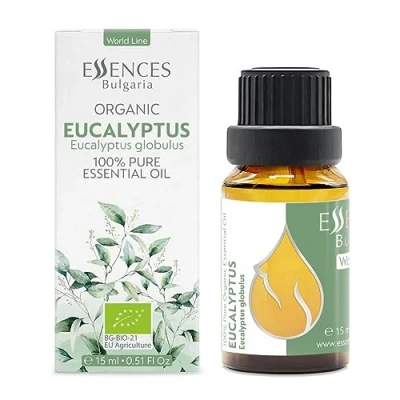 Image of Essences Bulgaria Organic Eucalyptus Essential Oil 15ml globulus 100% Pure Natural Undiluted Therapeutic Grade for Aromatherapy Diffuser Humidifier Air Purifier Sauna Steam Room