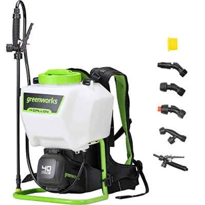 Image of Greenworks 40V Cordless Backpack Sprayer (4 Gallon / 5 Tips 25 FT Spray) For Weeding, Spraying, and Cleaning, Tool Only