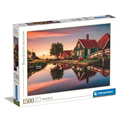 Image of Clementoni 31696 Collection Zaanse Schans 1500 Pieces Adult Jigsaw Puzzles, Made in Italy, Multi Coloured