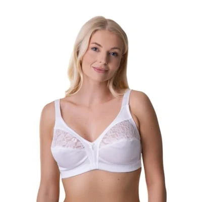 Image of Camille Womens White Full Cup Non Wired Floral Lace T Shirt Bra 42C