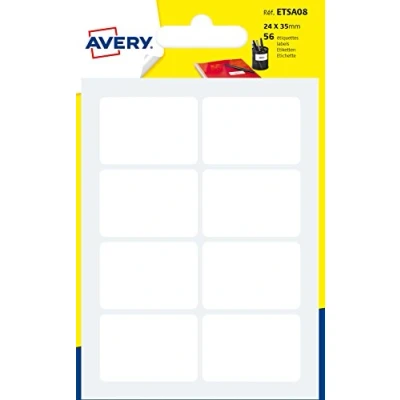 Image of Avery Bag of 56 Multipurpose Labels 24 x 35 mm Board A6 (etsa08)
