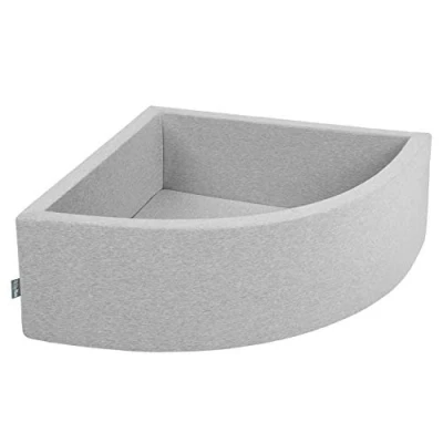 Image of KiddyMoon Soft Ball Pit Quarter Angular No Balls ∅ 7Cm / 2.75In For Kids, Foam Pool Baby Playballs, Made In The EU, Light Grey