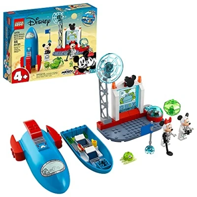 Image of LEGO Disney Mickey and Friends Mouse &amp; Minnie Mouse’s Space Rocket 10774 Building Kit; A Cool Set for Kids; New 2021 (88 Pieces), Multicolor