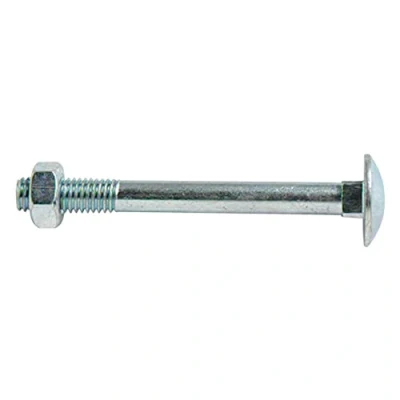 Image of Merriway BH02194 (2 Pcs) Carriage Bolts with Nuts, M8 x 65mm (5/16 inch 2.5/8 inch) Zinc Plated Pack of 2 Pieces