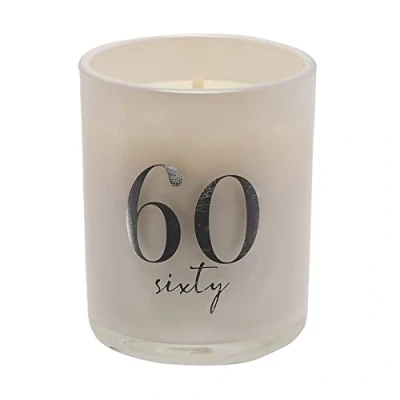 Image of 60th Birthday Champagne Scented Glass Candle with Silver Detail 60