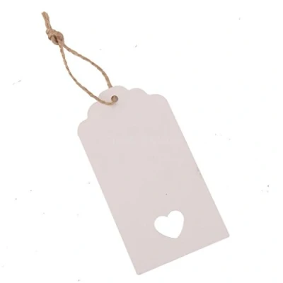 Image of AKA® 100PCS Christmas Kraft Paper Gift Tags Price Wedding Scallop Label Blank Luggage (Rectangular White)
