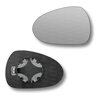 Image of Less4spares Replacement Wing Mirror Glass Left Compatible with Seat Leon 2009 2012 CLIP ON Passnager Near Side N/S Heated Convex